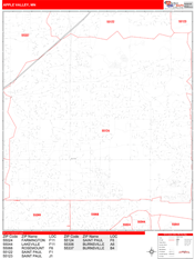 Apple Valley Digital Map Red Line Style